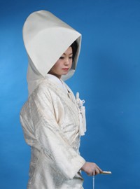 白無垢正絹唐織（綿帽子）